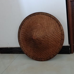 手工纯竹编斗笠帽子遮阳防晒防雨竹草帽灯罩道具饭店民宿装饰挂件