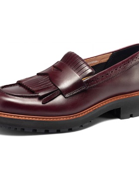 ECCO爱步乐福鞋女2025新款厚底英伦风小皮鞋 都市奥斯陆232853