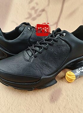 ECCO爱步老爹鞋男新款黑色皮革运动鞋舒适跑步鞋 健步BIOMC800464