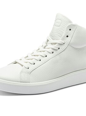 ECCO爱步休闲板鞋女秋冬款真皮时尚系带高帮鞋柔酷60周年219223