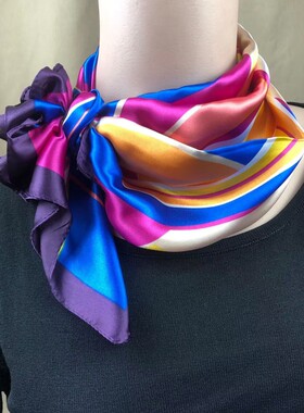 60cm小丝巾银行空姐茶叶店工作服领巾韩版百搭真丝职业装方巾围巾