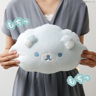 日本正版轻松熊鼻孔鸡软绵绵云朵毛绒公仔双面小号抱枕rilakkuma