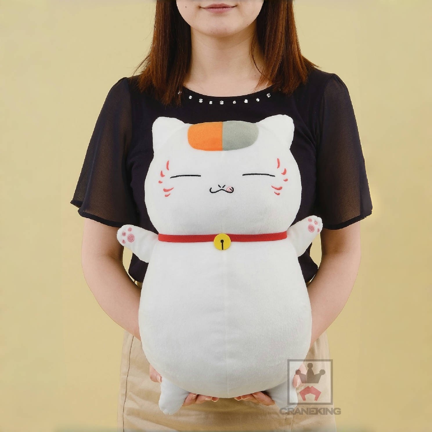 日本正版夏目友人帐躺姿毛绒公仔猫咪老师斑妖怪联络簿潮玩偶抱枕