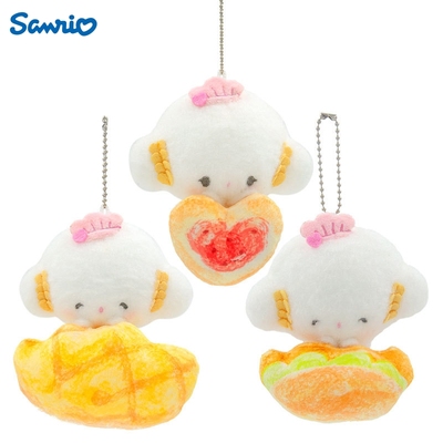 三丽鸥正版Sanrio小麦粉精灵Cogimyun小麦云面包毛绒挂件钥匙扣链