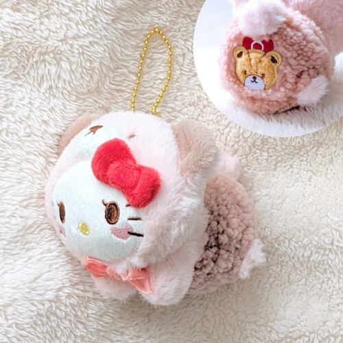 三丽鸥日本正版宝宝婴儿hello kitty换装小熊凯蒂猫毛绒公仔挂件
