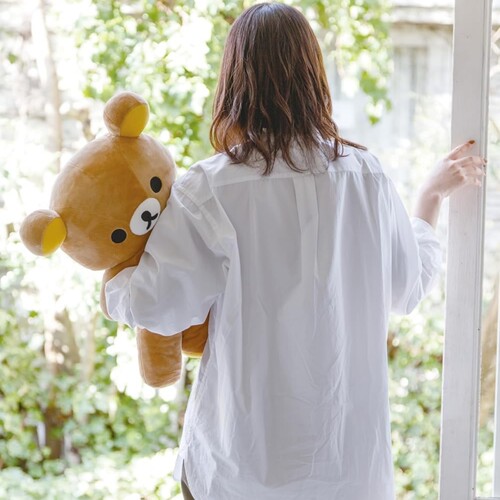 SAN-X正版轻松熊L号毛绒公仔抱枕玩偶抱枕rilakkuma拉拉熊国际版