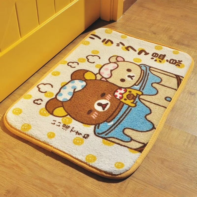 日本轻松熊居家地毯地垫女卧室门前卫生间防滑浴室吸水rilakkuma