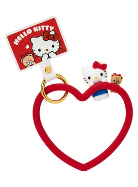 日本hellokitty软胶防摔丢失手机环心挂链手机壳挂件女挂绳凯蒂猫