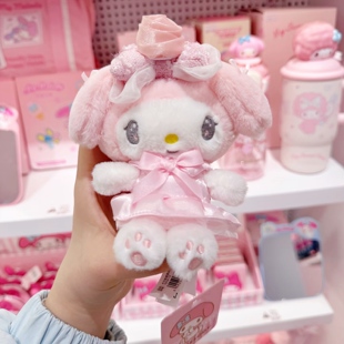 粉色公主裙子玫瑰美乐蒂毛绒公仔玩偶挂件钥匙扣melody 三丽鸥正版