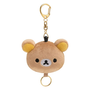 Rilakkuma日本正版轻松熊毛绒公仔挂件熊头伸缩钥匙扣环链包配饰