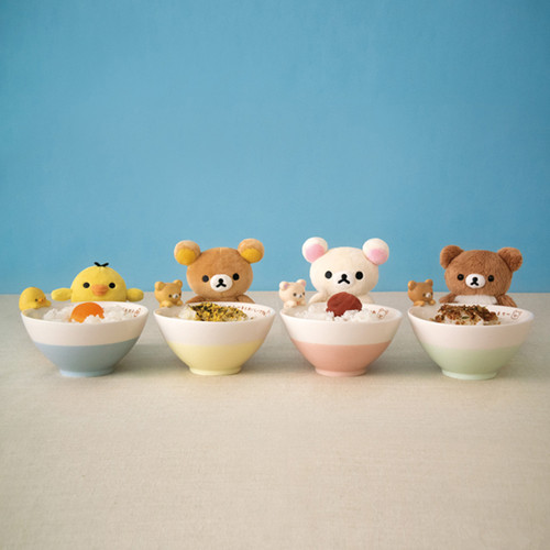 现货rilakkuma日本正版轻松熊公仔陶瓷饭碗家用日式可爱餐具3D碗