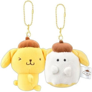 日本三丽鸥CRUX幽灵布丁狗毛绒公仔磁吸情侣钥匙扣小挂件吊坠玩偶