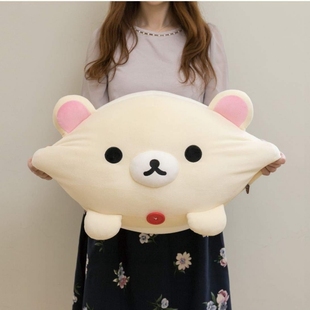 SAN-X日本正版轻松熊妹妹柔软大号公仔抱枕靠垫大福靠枕rilakkuma