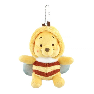 小熊维尼变装 日本正版 蜜蜂噗噗维尼熊毛绒公仔玩偶胸针小挂件礼物
