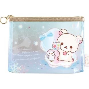 日本正版轻松熊妹妹企鹅化妆包防水杂物袋rilakkuma可爱女手拿包