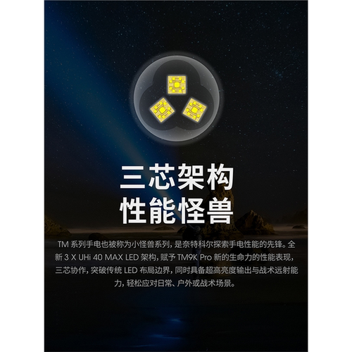 奈特科尔Nitecore TM9K Pro强光防卫战术手电筒户外移动搜索照明