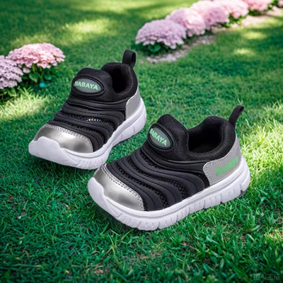 芭芭鸭网面透气女童学步鞋