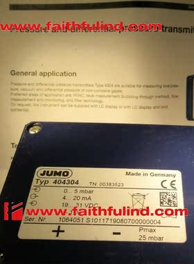议价Jumo 00383523 久茂压力传器 404304