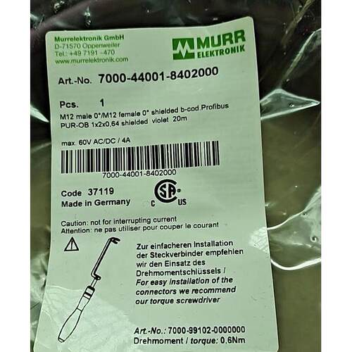 议价穆尔MURR传器连接插头线四芯 M12 7000-44001-8402000 20米