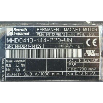 议价REXROTH INDRAMAT SERVO MOTOR MHD041B-14139 伺服电机