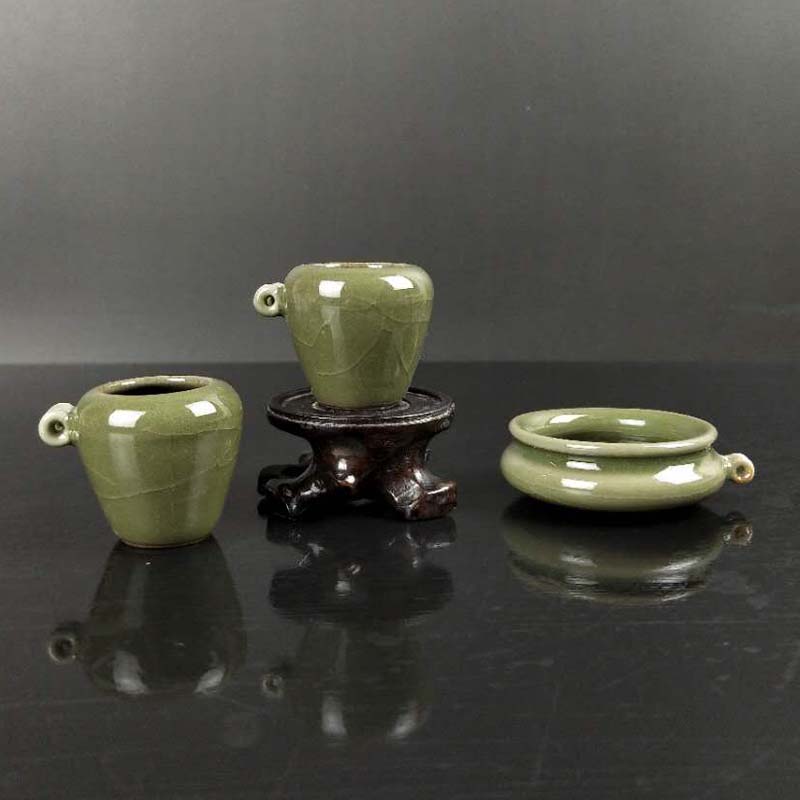 鸟食罐枣形青瓷绣眼红子贝子金青鸟笼配件麻雀小鸟碗鸟食罐喂食器