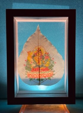 古老文化的智慧总集 | 真菩提叶摆件  | 木框材质 17×10cm