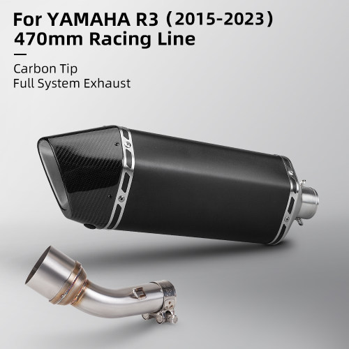 摩托车排气管 适用 YZF-R3 R25 不锈钢改装中段 HF钻石尾段消声器