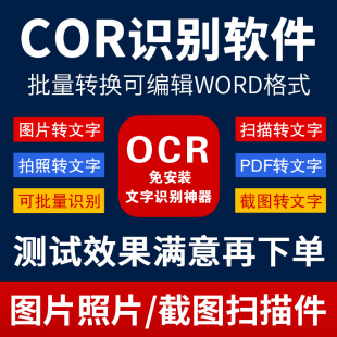 OCR离线识别软件扫描件pdf转WORD图片照片截图转文字excel表格JPG