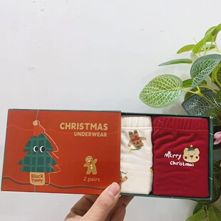 小黑托昵男童过年年款红内裤节庆日喜庆红平角内裤高端抑菌内裤