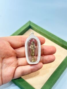 清迈柴迪隆寺 2554年 西瓦里尊者  底部带庙印 新包999纯银壳