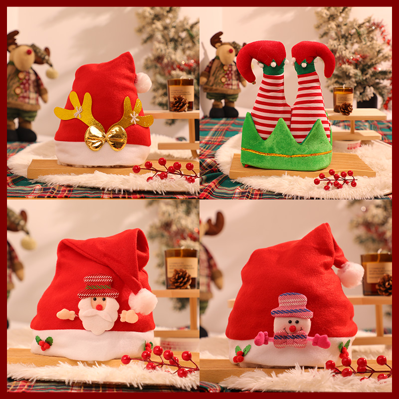 圣诞节圣诞帽饰2025新款节日装扮cos圣诞老人拍照道具毛绒绒帽子