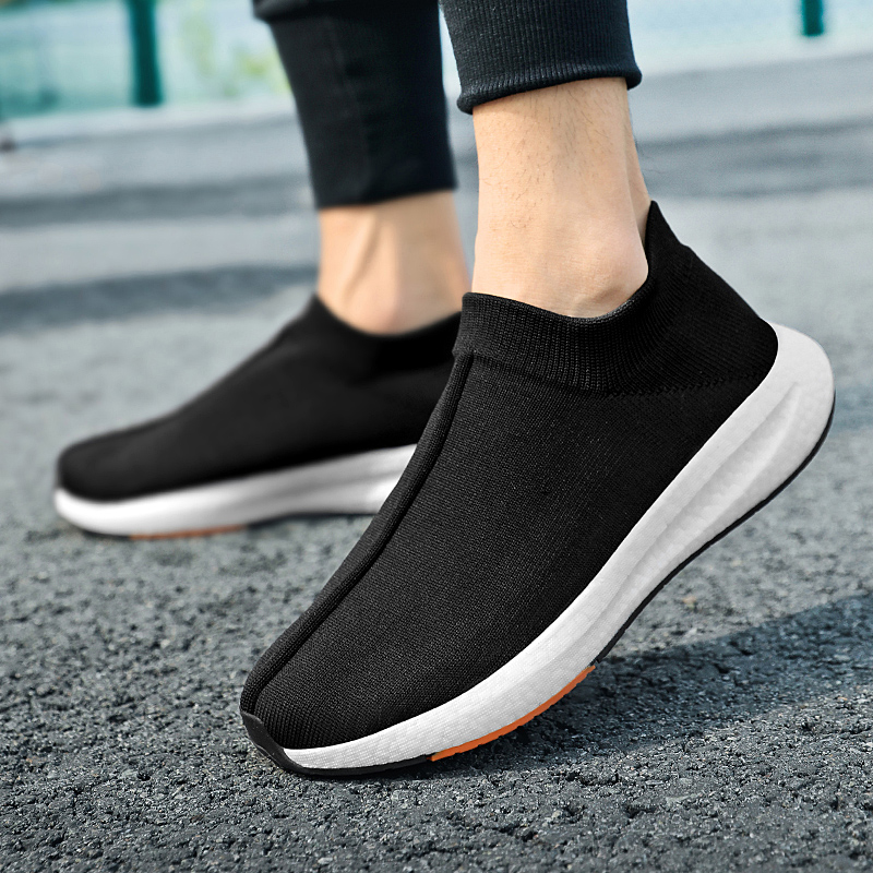 步因美透气休闲鞋飞织网面一脚蹬僧侣禅修鞋爆米花轻便健步袜子鞋