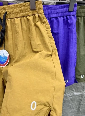 出K单!凉感夏季男速干梭织防水透气运动美式休闲沙滩裤短裤五分裤