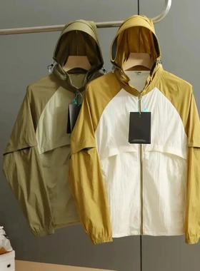 出K单机能户外！UPF50加！可拆袖子！夏季男女冰感防晒拼色防晒衣