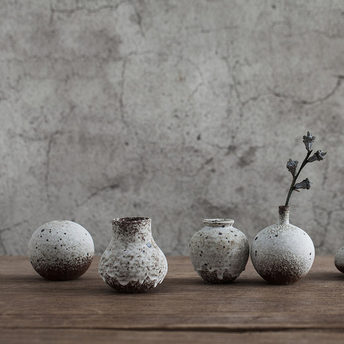 ins陶瓷复古艺术小号摆件插干花