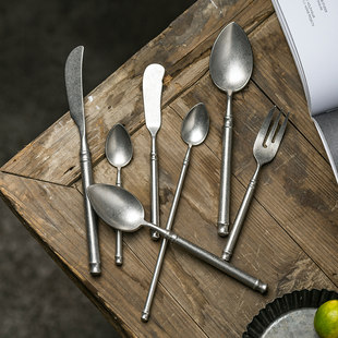 器昔 Креативная ретро кофейная вилка из нержавеющей стали, десертная ложка, комплект, европейский стиль, нержавеющая сталь AISI 304