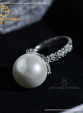 DIY配件 铜包金 电镀真金k金工艺 施家皇冠锆石珍珠戒指 戒指空托