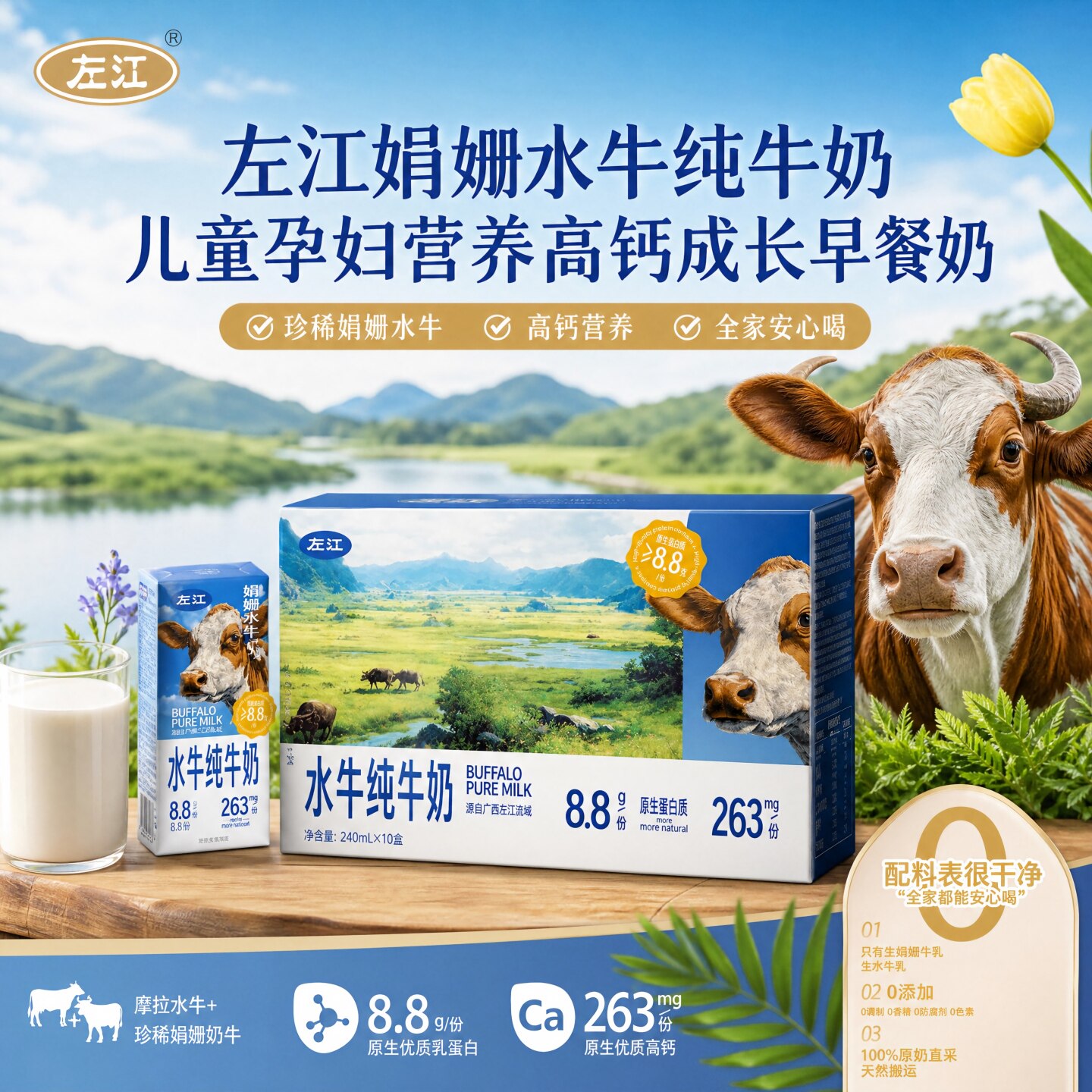 左江水牛纯牛奶娟姗牛早餐奶