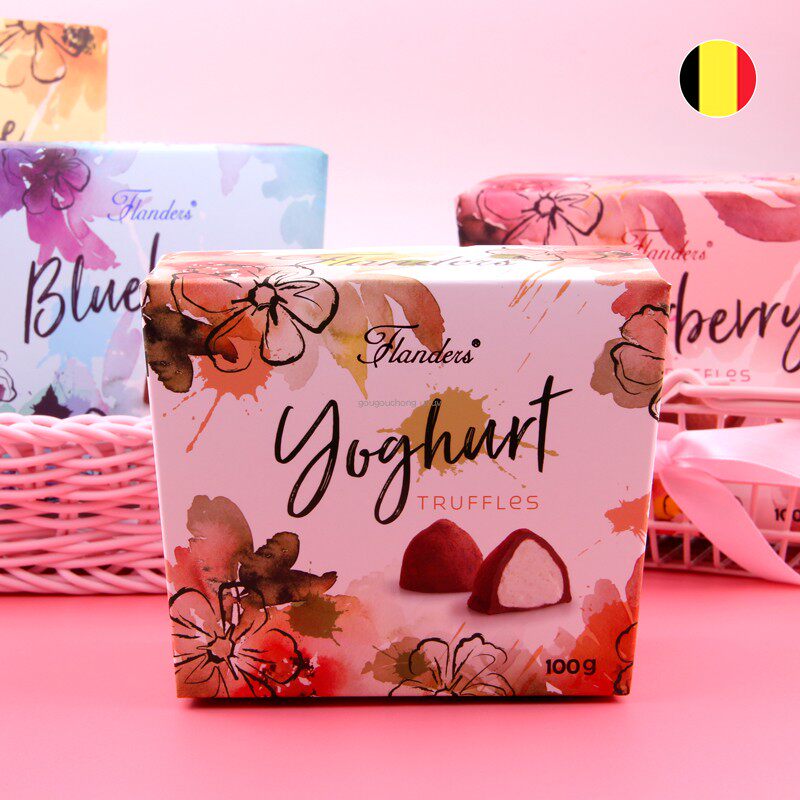 比利时原装进口零食糖果礼盒佛兰德斯松露巧克力多口味100gx3盒装