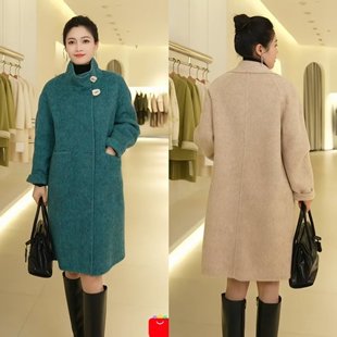 66255 2025秋冬高龄羊绒混染大衣纯羊毛 悟空粉丝