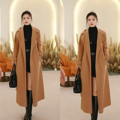 【悟空粉丝】复古蕾丝设计师款系带冬季大衣65331