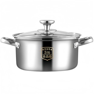 瑞安316不锈钢食品级特厚汤锅燃气电磁炉专用家用零涂层不粘锅
