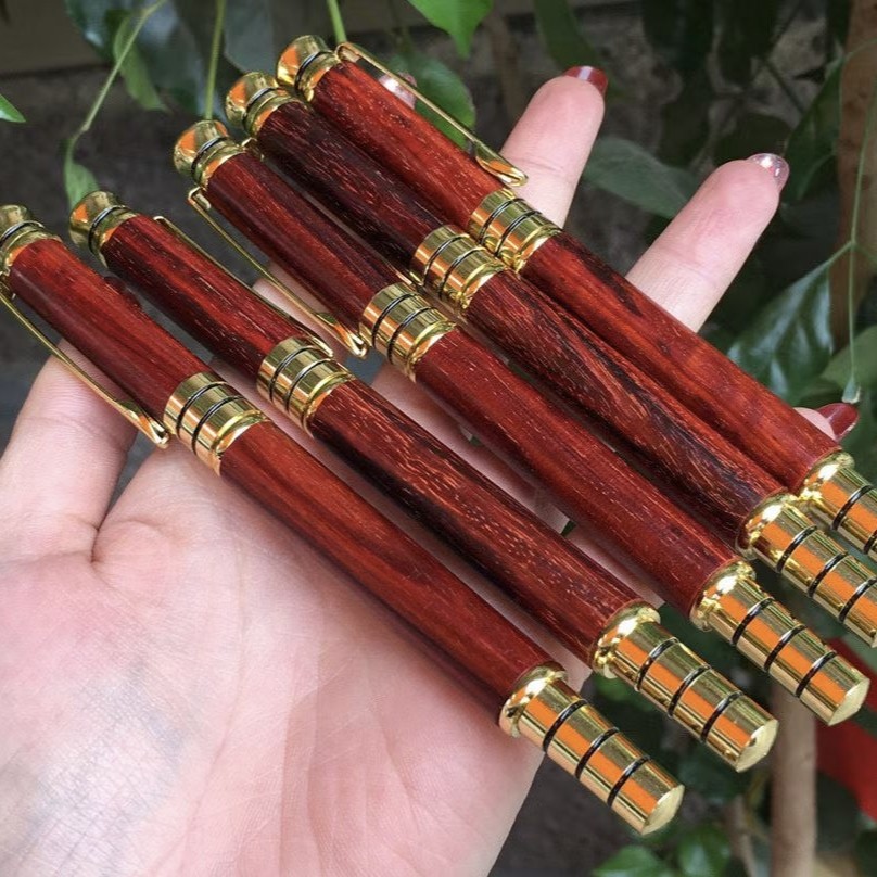 印度小叶紫檀双用笔钢笔圆珠笔两用木质商务礼盒装 可循环书写
