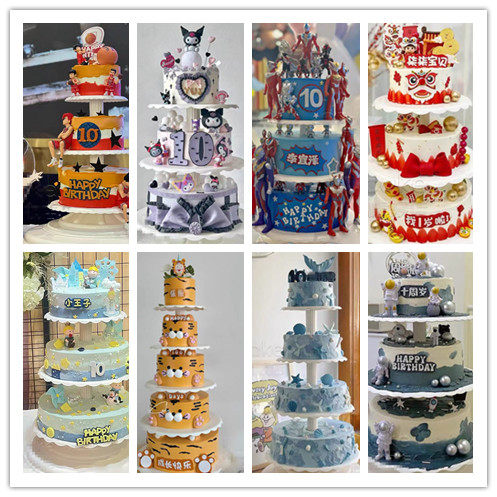 2026新款仿真蛋糕模型多层儿童架子蛋糕拍摄道具烘焙橱窗陈列摆设