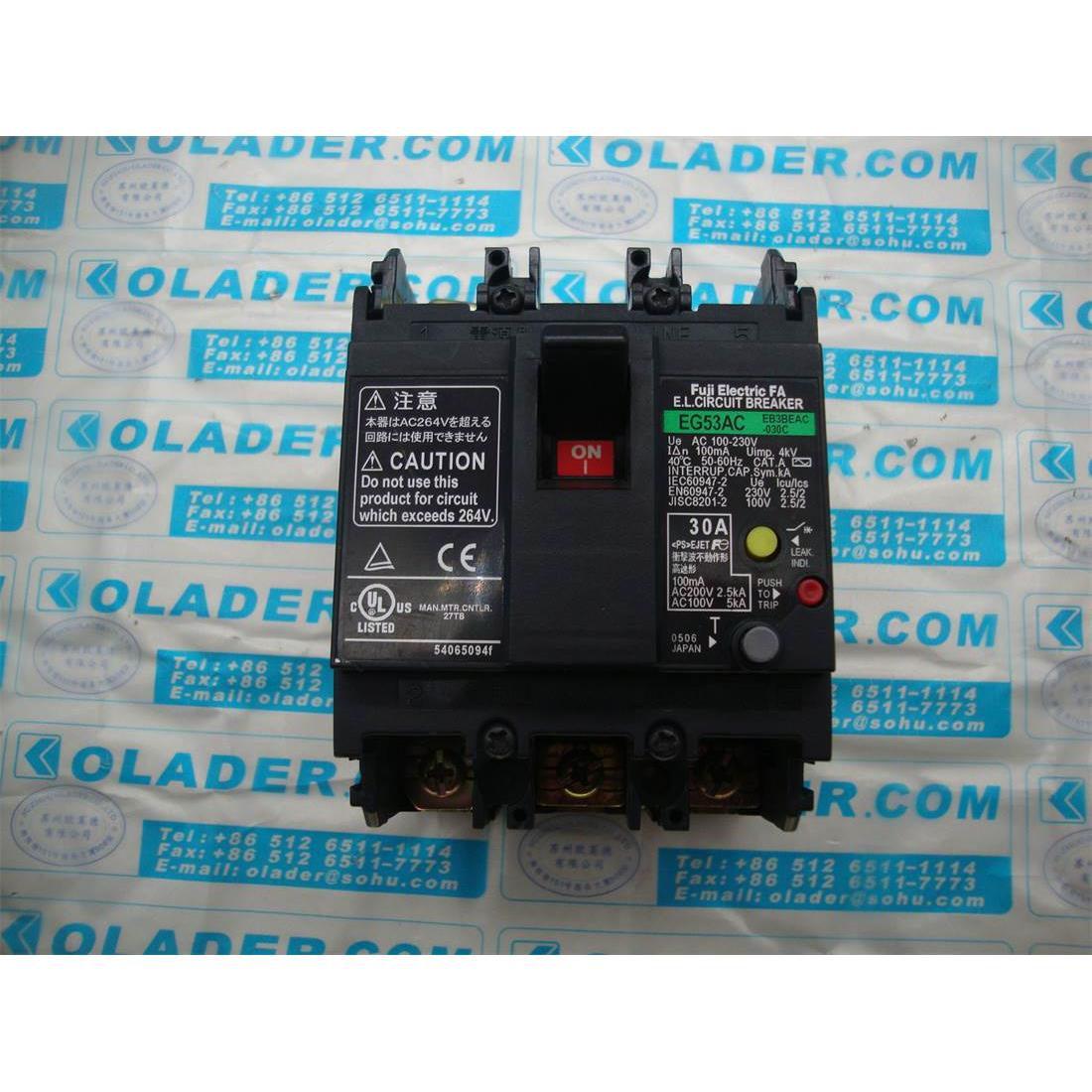 【工控数码】询价 FUJI FE富士漏电断路器EG53AC 3P 30A 100m议价