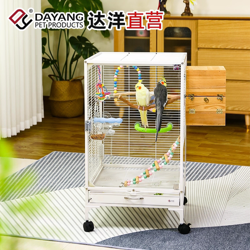 达洋钢化玻璃双层防逃鹦鹉笼