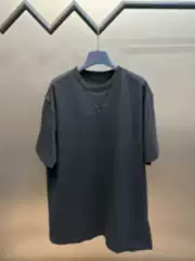ins Fashionable Pure Cotton T-Shirt 2026 Summer New Style with Raised Letters on the Chest, Versatile Loose Round Neck Short-Sleeved Unisex Style