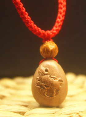 桃木生肖牛吊坠男女宝宝平安挂件