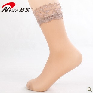 耐尔丝袜短丝袜透明超薄新款蕾丝花边短袜 0487　0500