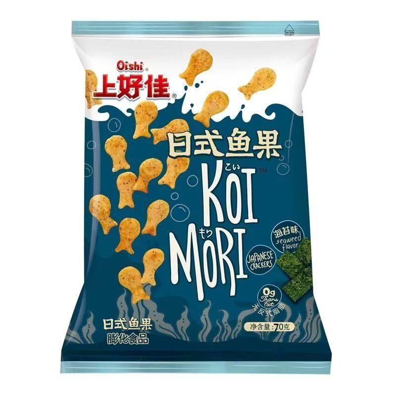 上好佳日式鱼果海苔味膨化食品休闲零食小吃70g